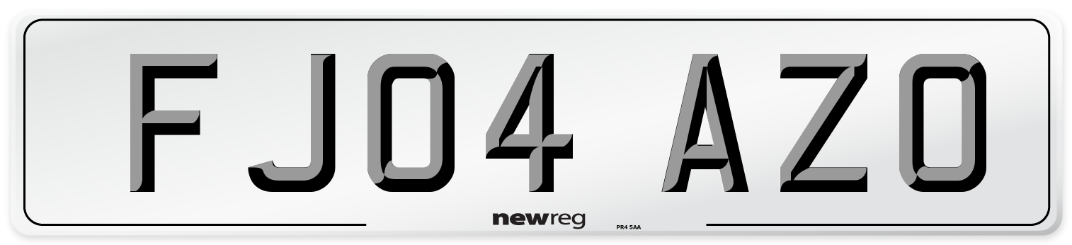 FJ04 AZO Number Plate from New Reg